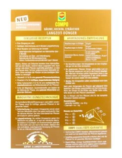 Compo Bäume, Hecken, Sträucher Langzeit-Dünger - 2 Kg -Deutschland Pflegoria Verkaufs-Shop Compo20Baeume20Hecken20Straeucher20Langzeitduenger 32120 H01