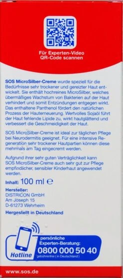 SOS Micro Silber-Creme Zur Intensivpflege - 100 Ml -Deutschland Pflegoria Verkaufs-Shop SOS20Micro20Silber Creme20zur20Intensivpflege 19230 H01