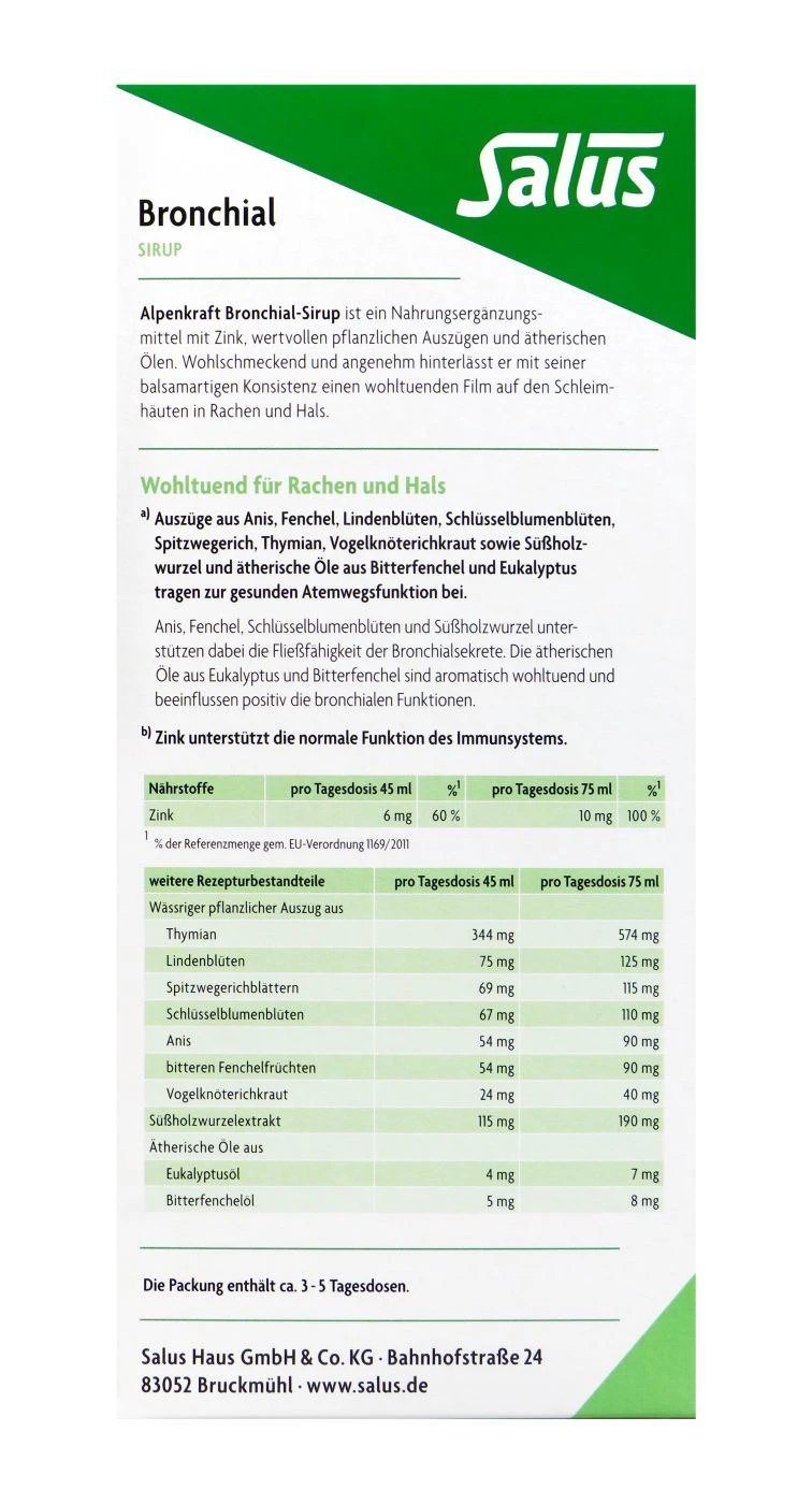 Salus Alpenkraft Bronchial Sirup - 250 Ml 3 Salus Alpenkraft Bronchial Sirup - 250 Ml – Bild 3