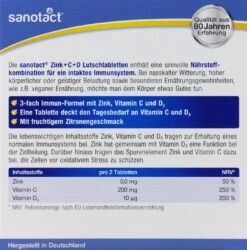Sanotact Zink + C + D Lutschtabletten - 20 Stück -Deutschland Pflegoria Verkaufs-Shop Sanotact20Zink2020C2020D20Lutschtabletten 72122 H01