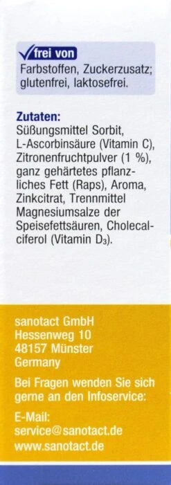 Sanotact Zink + C + D Lutschtabletten - 20 Stück -Deutschland Pflegoria Verkaufs-Shop Sanotact20Zink2020C2020D20Lutschtabletten20 2122 L01