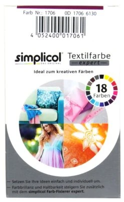 Simplicol Expert Brombeer-Rot Textilfarbe - 1706 - 150 G -Deutschland Pflegoria Verkaufs-Shop Simplicol20Expert20Brombeer Rot20Textilfarbe 27413 H01