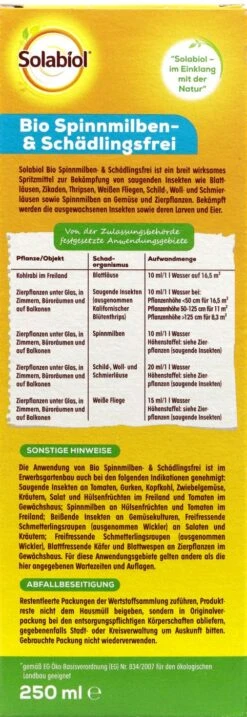 Solabiol Bio Spinnmilben- Und Schädlingsfrei - 250 Ml -Deutschland Pflegoria Verkaufs-Shop Solabiol20Bio20Spinnmliben20 20und20Schaedlingsfrei 34331 H01