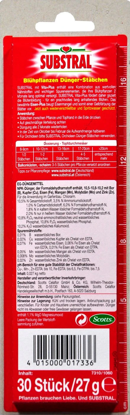 Substral Blühpflanzen Düngerstäbchen - 30 Stück 2 Substral Blühpflanzen Düngerstäbchen - 30 Stück – Bild 2
