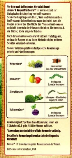 Naturen Bio Zünsler & Raupenfrei XenTari - 20 G -Deutschland Pflegoria Verkaufs-Shop Substral20Naturen20Zuensler20und20Raupenfrei20XenTari 32501 R01