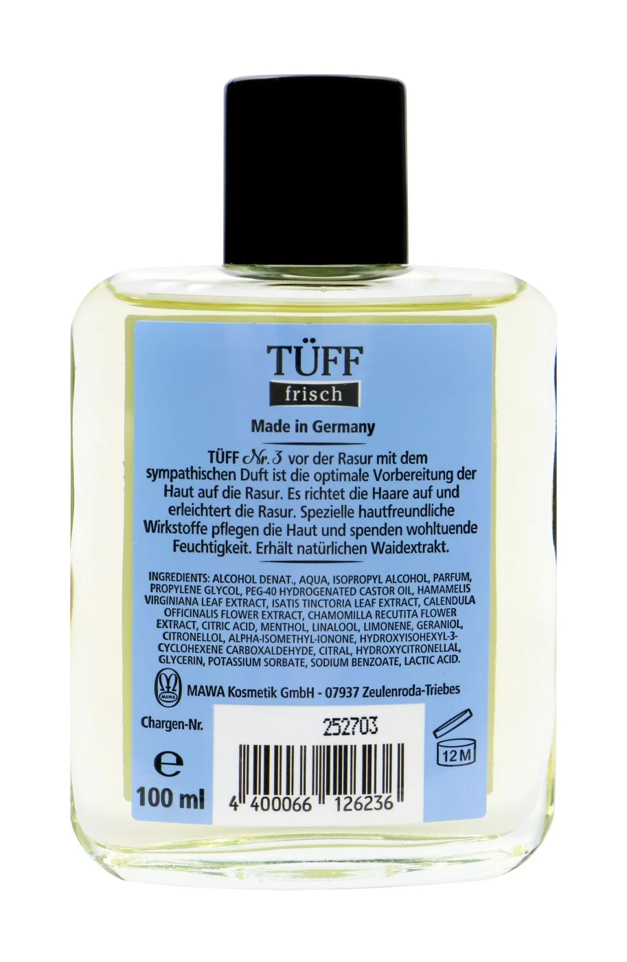 Tüff Rasierwasser Nr. 3 Frisch - Pre Shave - 100 Ml 2 Tüff Rasierwasser Nr. 3 Frisch - Pre Shave - 100 Ml – Bild 2
